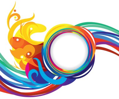 soyut sanatsal yaratıcı renkli dalga patlama vektörü çizimi