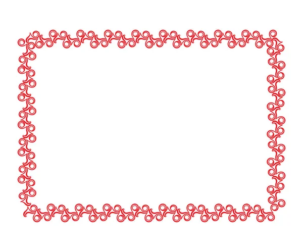 Künstlerisch Kreativ Rot Floralen Rand Vektor Illustration — Stockvektor