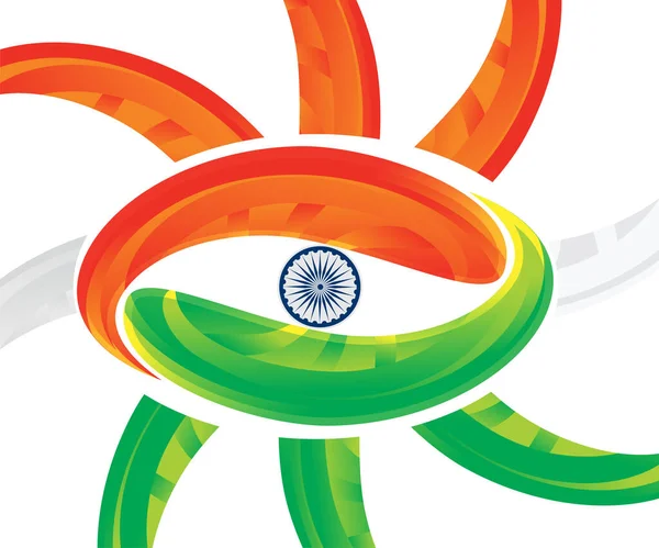 Artistic Creative Indian Tri Color Floral Vector Illustration — Stock Vector