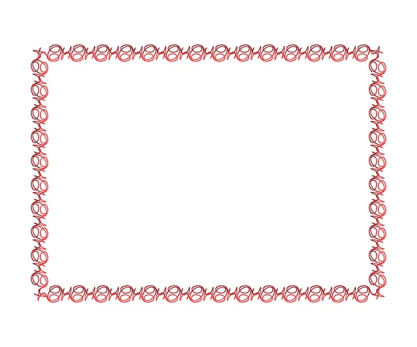 抽象的な芸術創造的な赤い花の境界線のイラスト — ストックベクタ