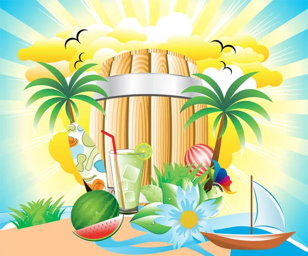 Abstract Artistic Creative Summer Holiday Vector Illustration — Stock Vector