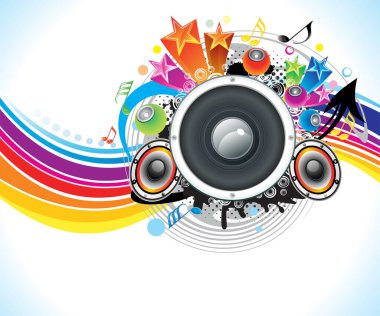 artistic creative colorful sound explode vector illustration