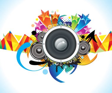 soyut renkli gökkuşağı sesi patlama vektörü çizimi