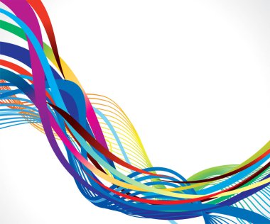 soyut sanatsal yaratıcı renkli çizgi dalga vektörü çizimi