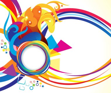 soyut sanatsal yaratıcı renkli dalga patlama vektörü çizimi