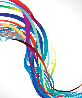 soyut sanatsal yaratıcı gökkuşağı dalga çizgisi çizimi çizimi