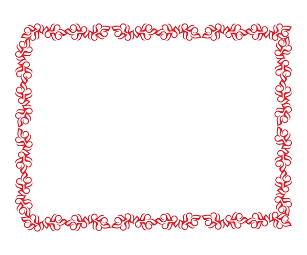 Abstraktní Umělecké Červený Květinový Okraj Vektorové Ilustrace — Stockový vektor
