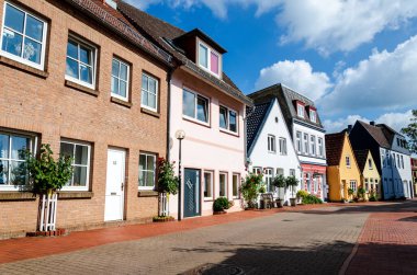 Schleswig, Almanya - 01 Eylül 2021: Schleswig 'de mimari.