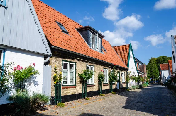 Schleswig Alemania Septiembre 2021 Casas Históricas Holm Pueblo Pesquero Schleswig — Foto de Stock