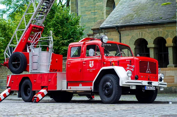 Soest Németország 2021 Szeptember Magirus Deutz 150 D11 Tűzoltóautó — Stock Fotó