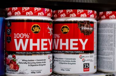 Soest, Almanya - 11 Eylül 2021: All Stars% 100 whey Protein