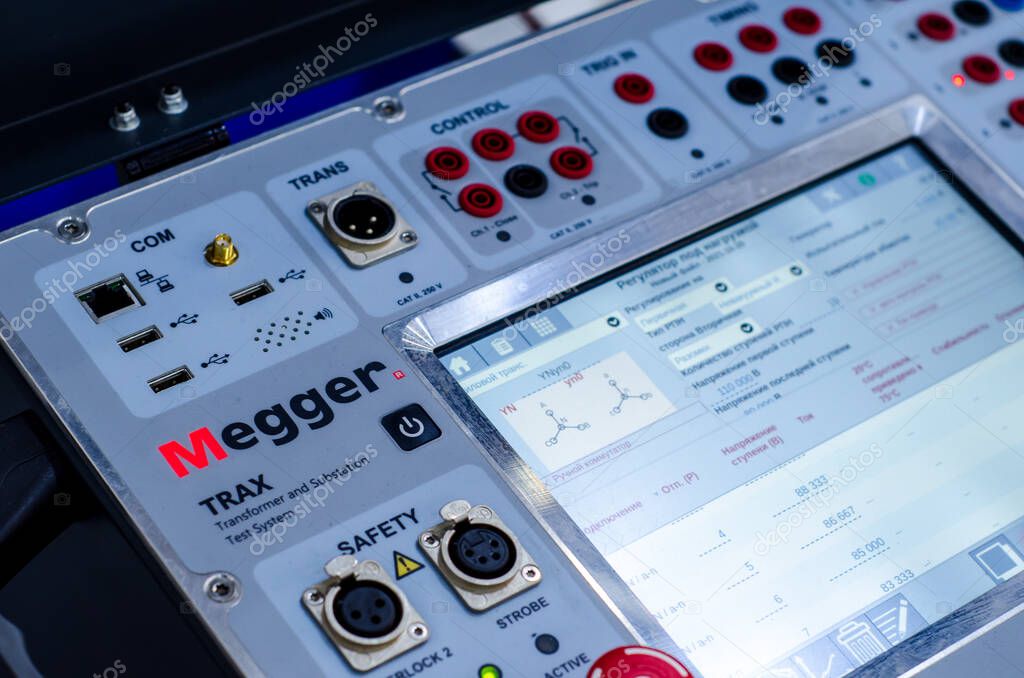 Kyiv, Ukraine - October 20, 2021: Megger TRAX - Multifunction Transformer and Substation Test System
