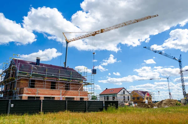 Construction Maisons Neuves Construction Nouveau Quartier Résidentiel — Photo