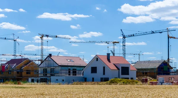 Costruzione Una Nuova Casa Costruzione Una Nuova Zona Residenziale — Foto Stock