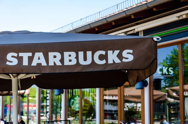 Quickborn Germany May 2022 Starbucks Logo Umbrella — Stockfoto