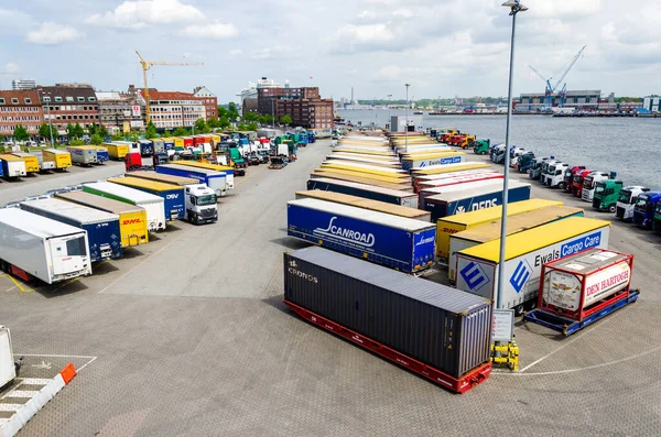 Kiel Germany May 2022 Truck Parking Lot Port - Stock-foto