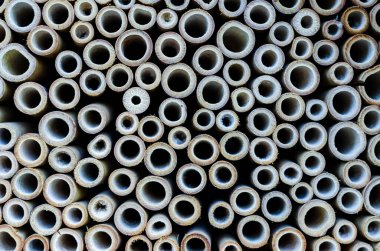 Bambu duvar doku arka plan üzerinde dilim çapraz