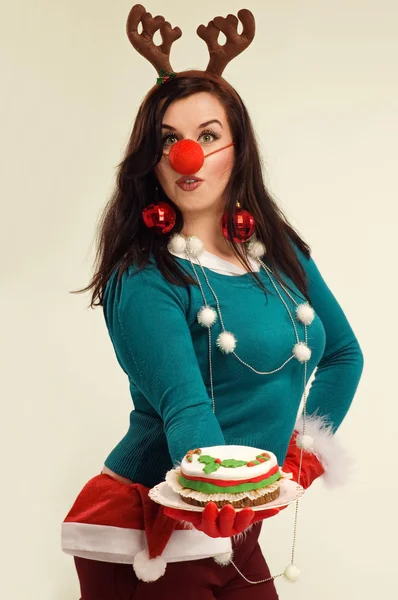 Woman in the Christmas spirit — Stock Photo, Image