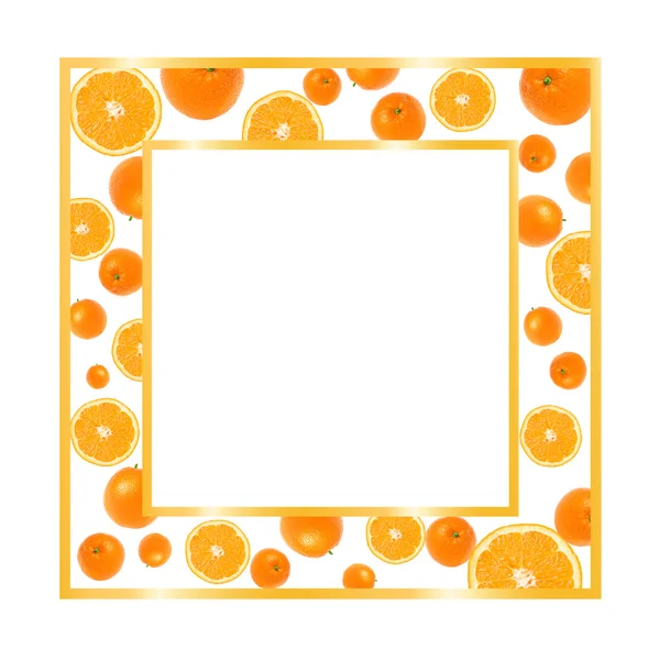 stock image Gold frame with oranges