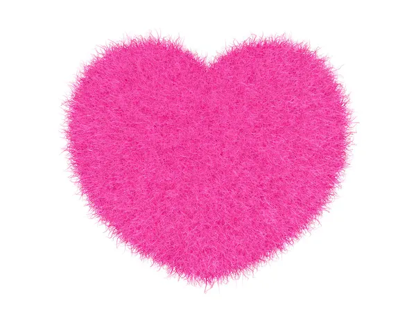 3d pink furry heart — Stock Photo, Image