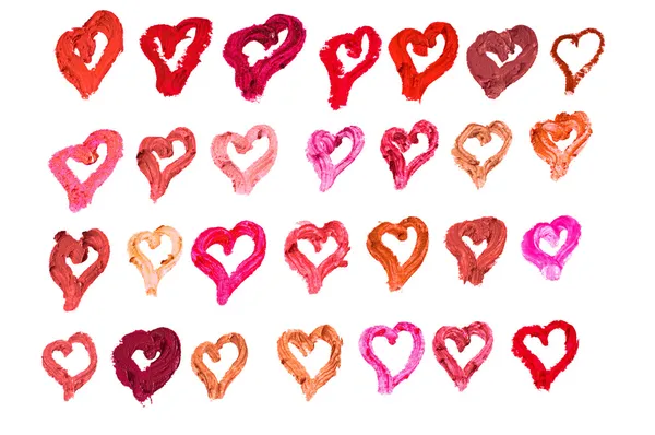 Lipstick hearts — Stock Photo, Image