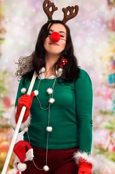 vrouw klaar voor Kerstmis