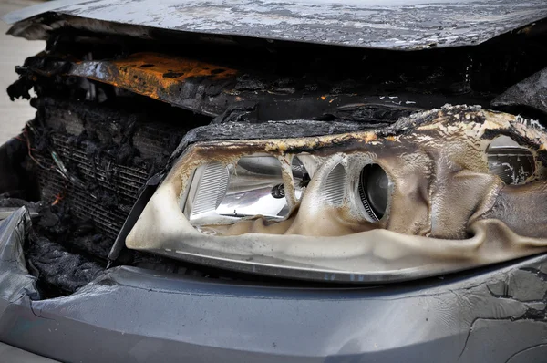 Spálené auto — Stock fotografie