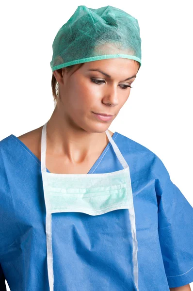 Грустная женщина-хирург — стоковое фото