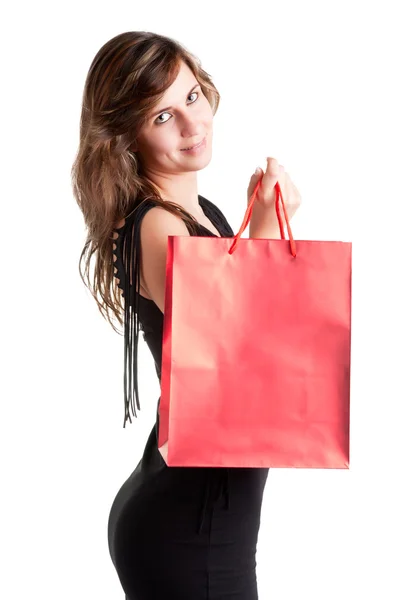 शॉपिंग बैग ले जाने वाली महिला — स्टॉक फ़ोटो, इमेज