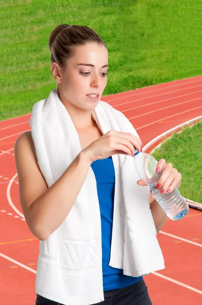 Woman Drinking Water — Stock Photo, Image
