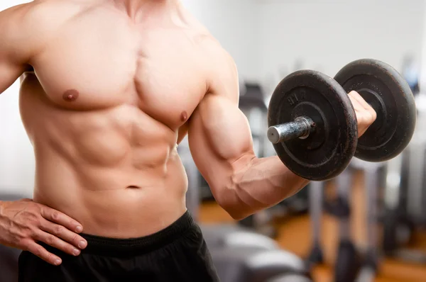 Standing Bicep Dumbbell Curl — Stock Photo, Image