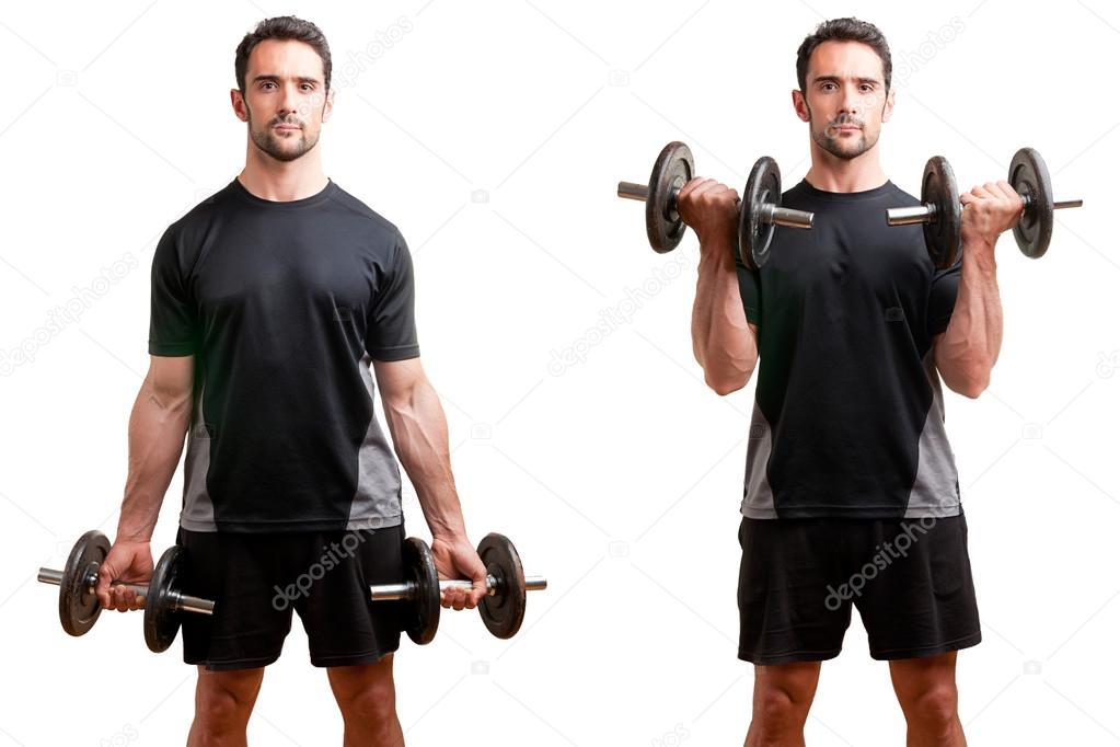 Standing Bicep Dumbbell Curl Stock Photo by ruigsantos 25902707