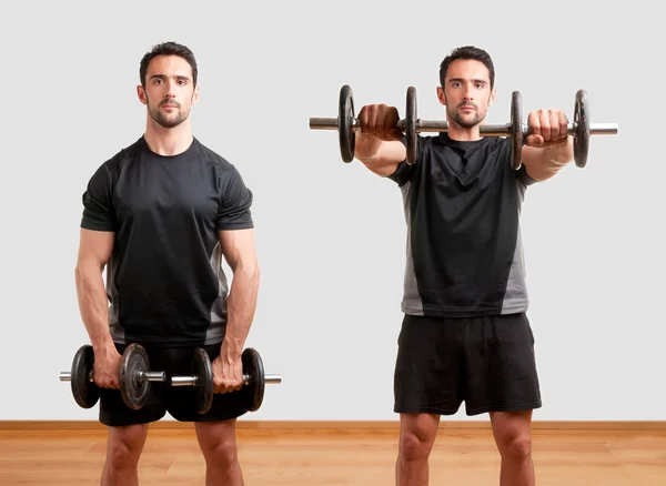 Man Working Out With Dumbbels — Stock Photo, Image