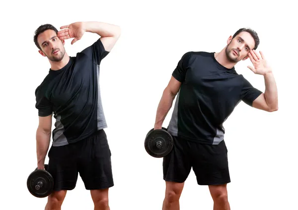 Dumbbell Side Bend — Stock Photo, Image