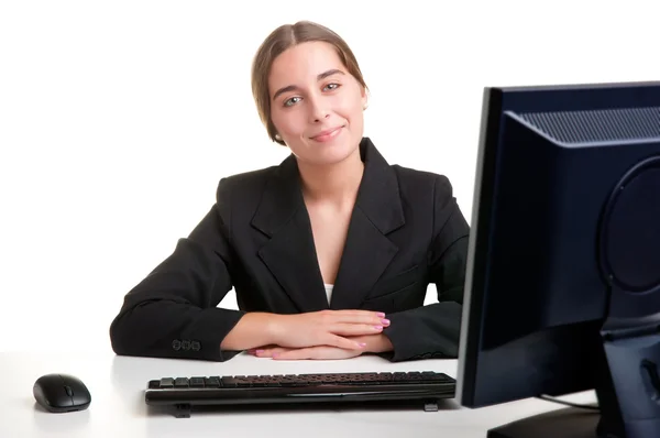 Geschäftsfrau am Schreibtisch — Stockfoto