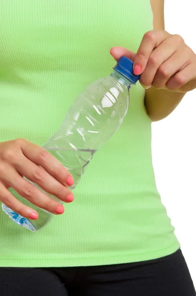 Woman Holding Bottle of Water — Stock Photo, Image