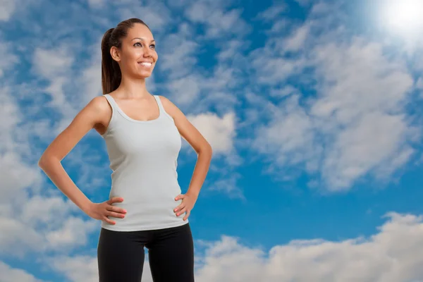 Sporty Woman Standing Stock Image