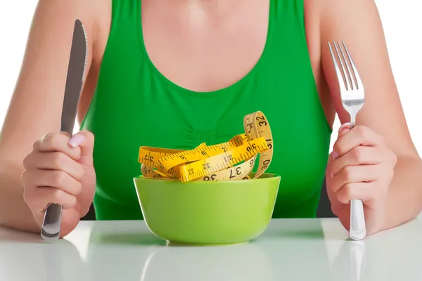 Mulher em uma dieta — Fotografia de Stock
