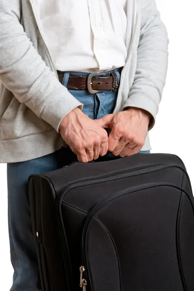 Hombre con una bolsa de viaje —  Fotos de Stock