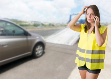 Woman With a Reflector Vest clipart