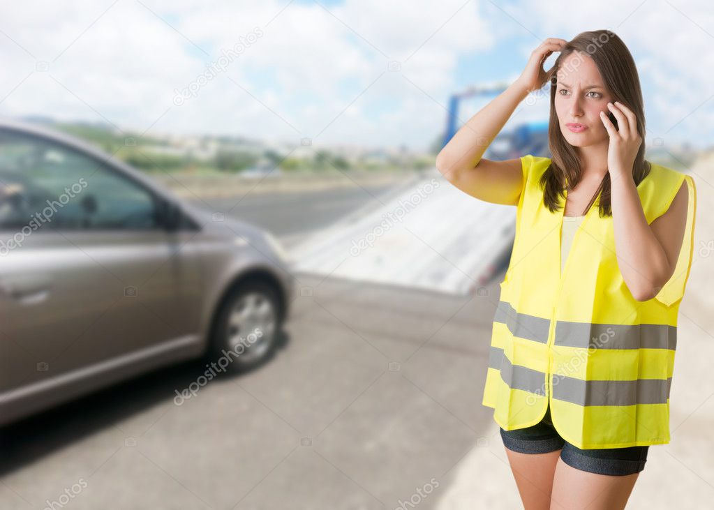 Woman With a Reflector Vest
