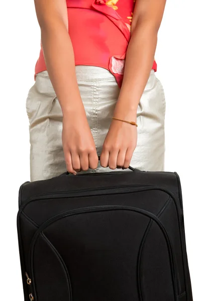 Woman Holding a Travel Bag — Stock Photo, Image