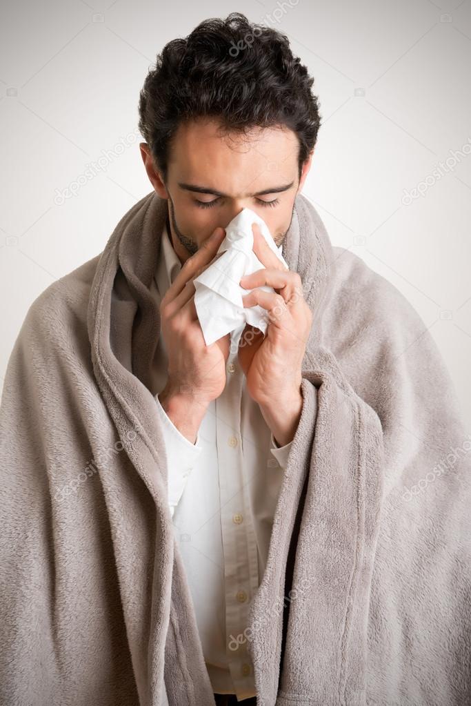 Sick Man Sneezing