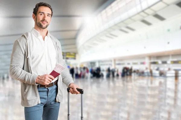 Man waiting in an airport — Stock Photo, Image