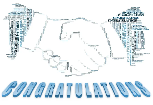 Congratulations text and handshake shape — Stock Photo, Image