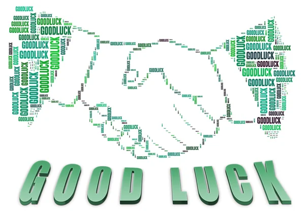Good Luck text and handshake shape — Stock Photo, Image