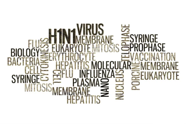 Tekst chmura wirusa h1n1 — Zdjęcie stockowe