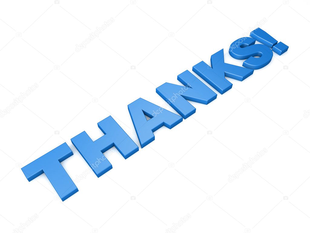 Top View 3D Text Thank You