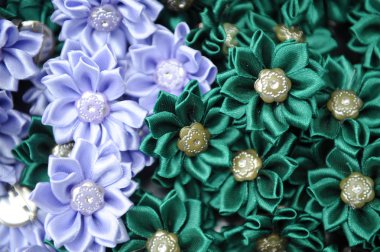 renkli şerit Broş - çiçek şekil