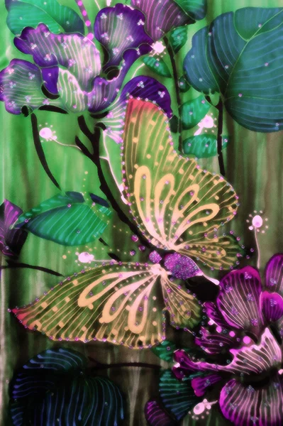 Blume Batik Hintergrund — Stockfoto